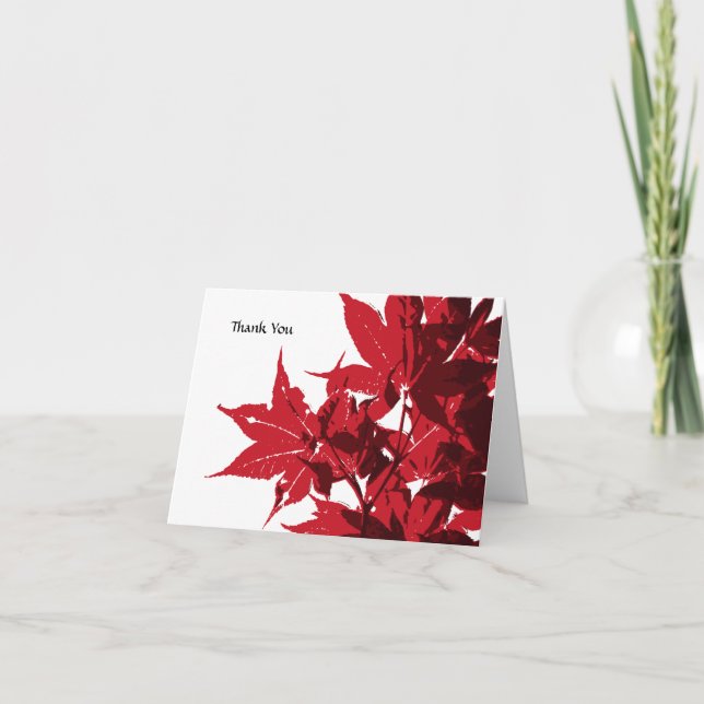 Red Maple Blätter Vielen Dank Dankeskarte (Vorderseite)