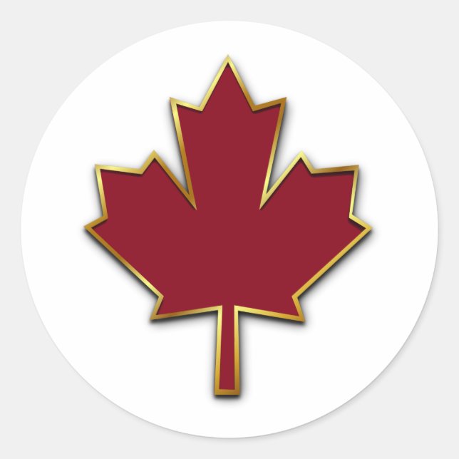 Red Maple Leaf Runder Aufkleber (Vorderseite)