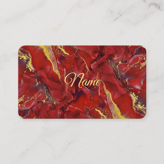 Red Marble Business Card Visitenkarte (Vorderseite)