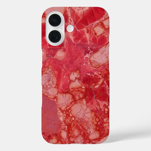 Red Marble iPhone 16 Hülle (Rückseite)