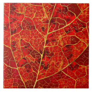 Red Marble Leaf Fliese