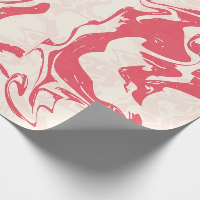 Red Marble Swirl Geschenkpapier (Ecke)