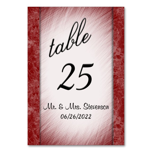 Red Marble Tischnummer (Vorderseite)