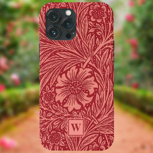 Red Marigold Floral von William Morris mit Initial Case-Mate iPhone Hülle