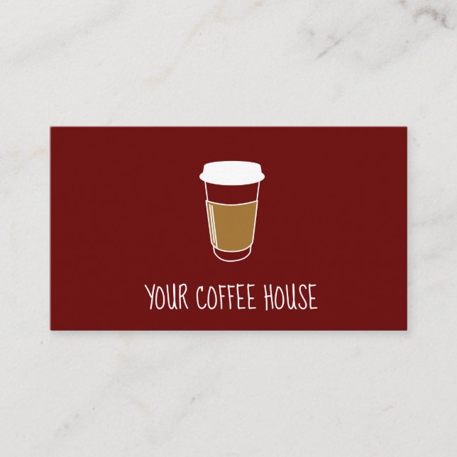 Red Maroon Coffee Briefmarke Treuekarte (Vorderseite)