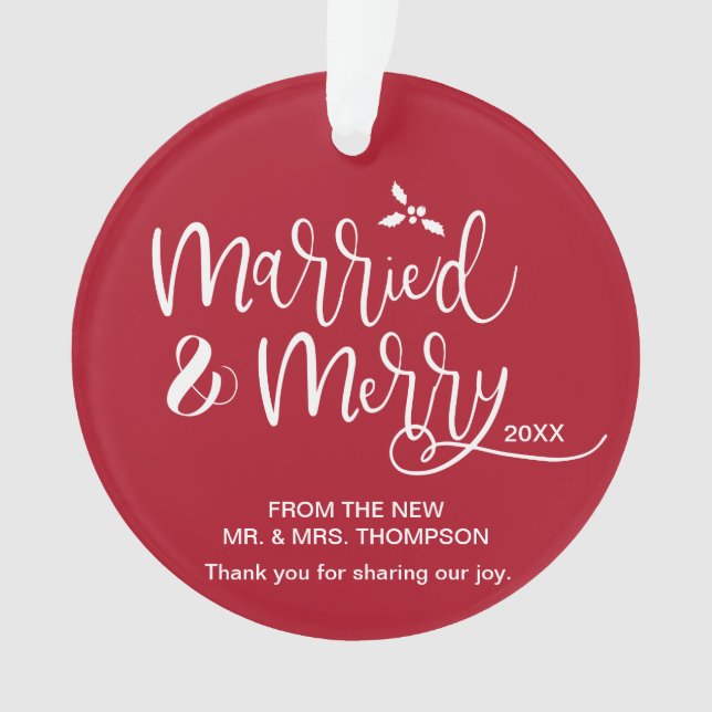 Red Married et Joyeux mariage photo de faveur (devant)