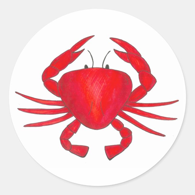 Red Maryland Crab Crabby Seafood Beach Stickers (Vorderseite)
