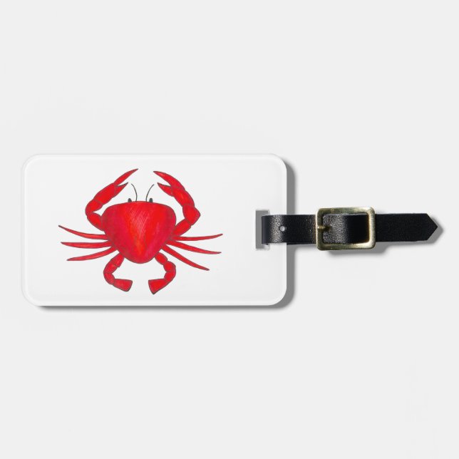 Red Maryland Crab Personalisiert Seafood Baltimore Gepäckanhänger (Vorderseite horizontal)