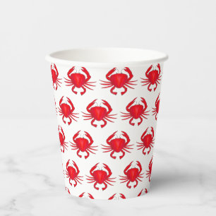 Red Maryland Hard Muschel Crab Beach Meeresfrüchte Pappbecher