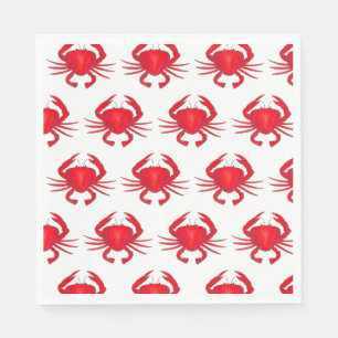 Red Maryland Hard Muschel Crab Beach Meeresfrüchte Serviette