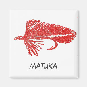 "Red Matuka" Flyfish Art Magnet