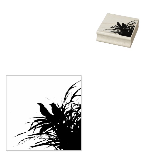 Red Meadowlark Silhoutte Gummistempel (Stempel)