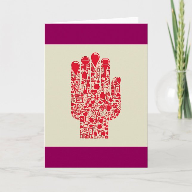 Red Medical Hand Symbol Healthcare Karte (Von Creator hochgeladen)