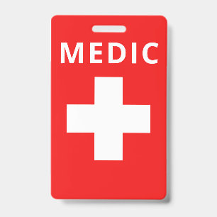 Red Medical Print Individuelle Name Kostümarbeite Ausweis