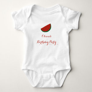 Red Melon Watermelon Summer Birthday Party Baby Strampler