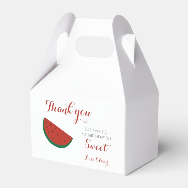 Red Melon Watermelon Summer Birthday Party Geschenkschachtel (Vorderseite)