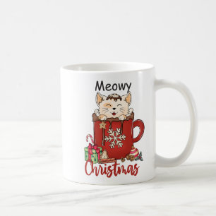 Red Meowa Weihnachts Cat Holiday Coffee Tasse