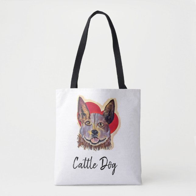 Red Merle Cattle Hund Herz Tasche (Vorderseite)