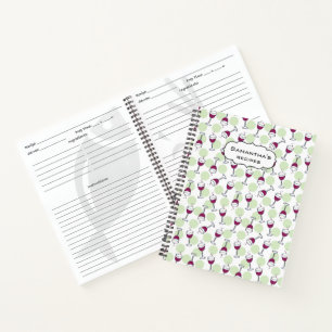 Red Merlot Weinglas Muster Rezept Buch