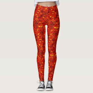Red Mermaid Scale Leggings Ariel Inspiriert