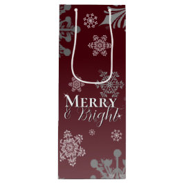 Red Merry and Bright Snowflakes Weihnachten Geschenktüte Für Weinflaschen