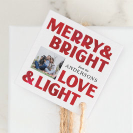 Red Merry Bright Liebe und Light Christmas Holiday Geschenkanhänger