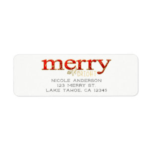 Red Merry & Bright White Gold Weihnachten