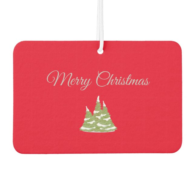 Red Merry Christmas Air Fresheners Autolufterfrischer (Vorderseite)