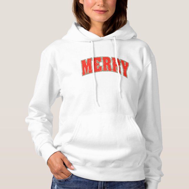 Red Merry Christmas Design Hoodie (Vorderseite)