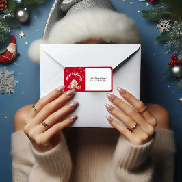 Red Merry Christmas Graffiti Address Labels Adressaufkleber