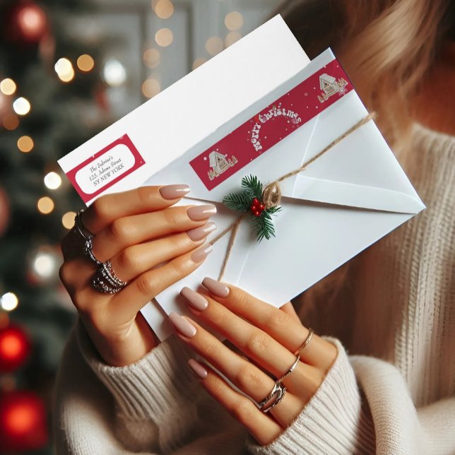 Red Merry Christmas Graffiti Rücksendeadresse (Von Creator hochgeladen)