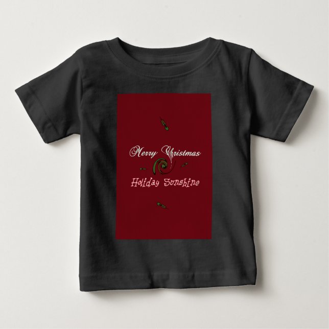 Red Merry Christmas Holiday Sunshine Wishings.png Baby T-shirt (Vorderseite)