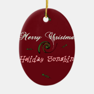 Red Merry Christmas Holiday Sunshine Wishings.png Keramikornament