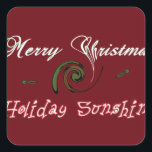 Red Merry Christmas Holiday Sunshine Wishings.png Quadratischer Aufkleber<br><div class="desc">Herzlich willkommen im Achempong Zazzle Online-Shopping-Shop für Ihr ultimatives Shopping-Erlebnis. Dieses neueste phantastische inspirierende niedliche und hübsche Design ist Ihr ultimatives Ziel für ein abwechslungsreiches Sortiment an Produkten für Babys, Kinder und darüber hinaus! Unsere Online-Shop-Kollektionen bieten eine Fülle von Accessoires, Wandkunst & Dekor, Bekleidung & Schuhe, Elektronik, Party- und Kunsthandwerk,...</div>