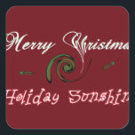 Red Merry Christmas Holiday Sunshine Wishings.png Quadratischer Aufkleber<br><div class="desc">Herzlich willkommen im Achempong Zazzle Online-Shopping-Shop für Ihr ultimatives Shopping-Erlebnis. Dieses neueste phantastische inspirierende niedliche und hübsche Design ist Ihr ultimatives Ziel für ein abwechslungsreiches Sortiment an Produkten für Babys, Kinder und darüber hinaus! Unsere Online-Shop-Kollektionen bieten eine Fülle von Accessoires, Wandkunst & Dekor, Bekleidung & Schuhe, Elektronik, Party- und Kunsthandwerk,...</div>