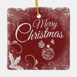 Red Merry Christmas Keramikornament