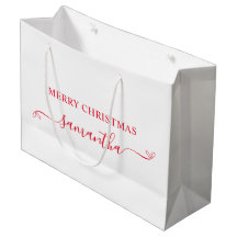 Red Merry Christmas Niedlich Bow Signature Name
