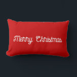 Red Merry Christmas oder Fügen Sie Ihren Text Mini Lendenkissen<br><div class="desc">Sie können den Text ändern oder "Frohe Weihnachten" auf diesem rot-weißen Weihnachtsgeschenk behalten,  minimalistische Farben und Text inspiriert Kissen. Die Rückseite des Kissens ist ein kräftiges Rot ohne Text.</div>