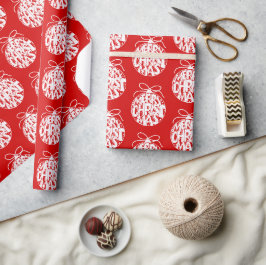 Red Merry Christmas Ornament Holiday Geschenkpapier