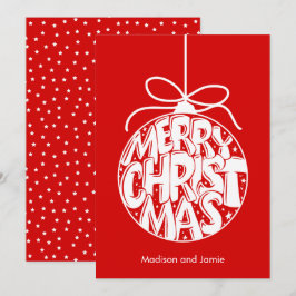 Red Merry Christmas Ornament Weihnachtskarte Feiertagskarte