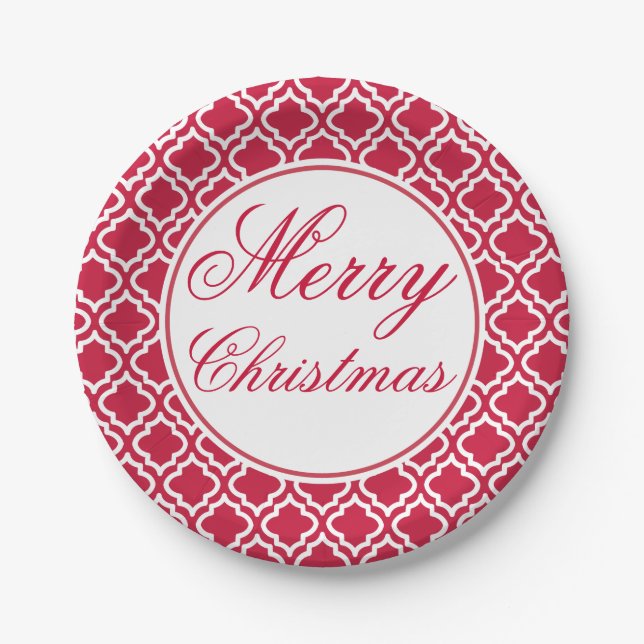 Red Merry Christmas Party Paper Teller (Vorderseite)