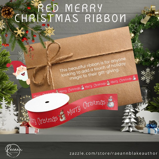 Red Merry Christmas Ribbon Ripsband (Von Creator hochgeladen)