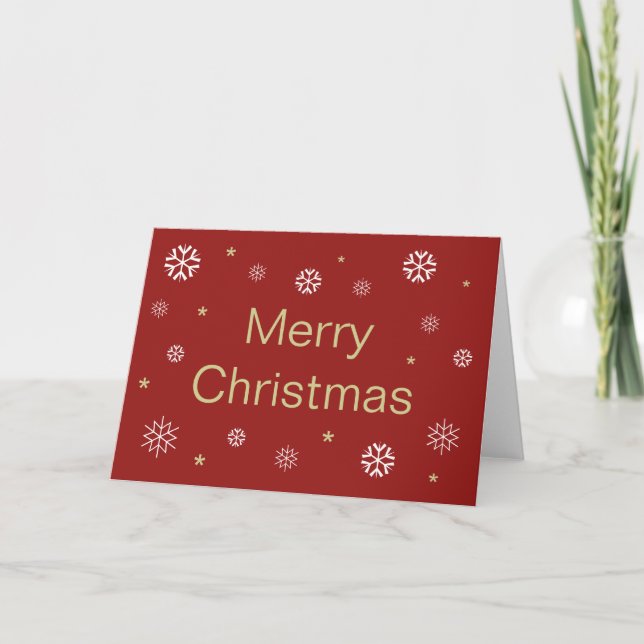 Red Merry Christmas Snowflakes Blank Karte (Vorderseite)