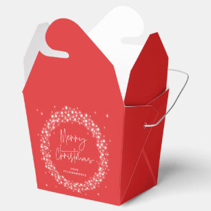 Red Merry Christmas Sparkling Lights Geschenkschachtel