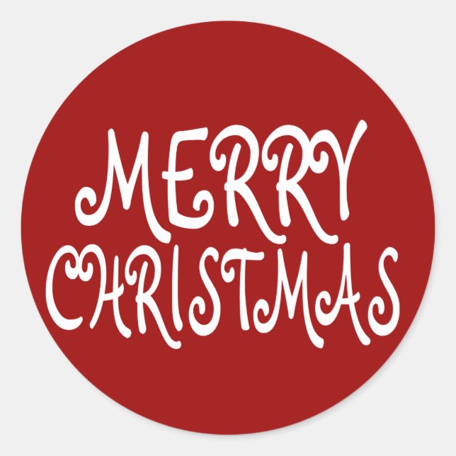 Red Merry Christmas Stickers (Vorderseite)