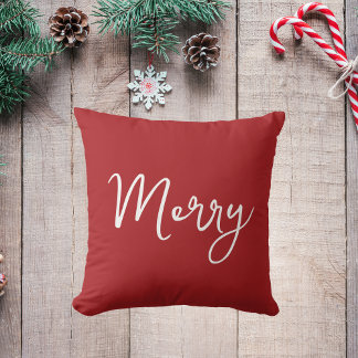 Red Merry Christmas Throw Kissen