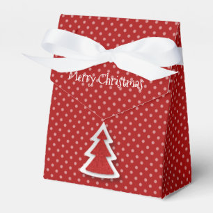 Red Merry Christmas Tree & Dots Zelt Fevor Box Geschenkschachtel