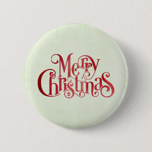 Red Merry Christmas Typografy Festive Schriftart Button