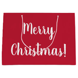 Red Merry Christmas Typografy Script Große Geschenktüte