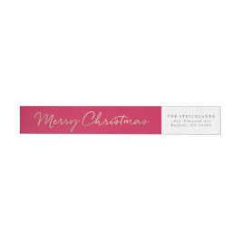 Red Merry Christmas Wraparound Label